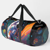 Personalisierter Name des modernen Astronauten Duffle Bag (Rechte Ecke)