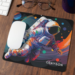 Personalisierter Name des modernen Astronauten Mousepad