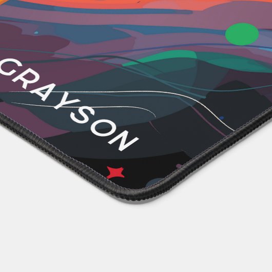 Personalisierter Name des modernen Astronauten Schreibtischunterlage (Ecke)