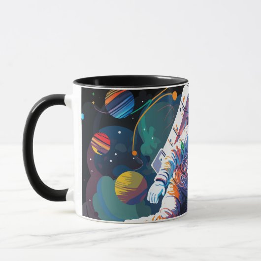 Personalisierter Name des modernen Astronauten Tasse (Links)