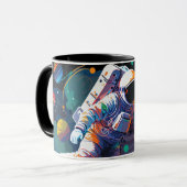Personalisierter Name des modernen Astronauten Tasse (Vorderseite Links)