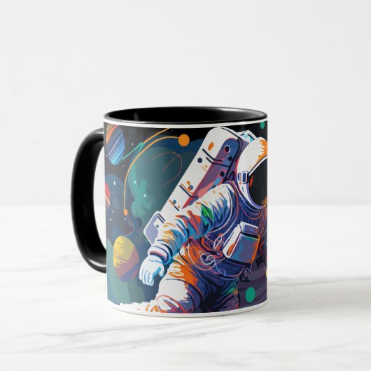Personalisierter Name des modernen Astronauten Tasse (Vorderseite Links)