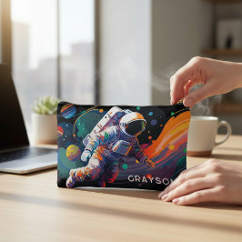 Personalisierter Name des modernen Astronauten Zubehörtasche