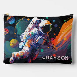 Personalisierter Name des modernen Astronauten Zubehörtasche