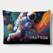 Personalisierter Name des modernen Astronauten Zubehörtasche (Rückseite)