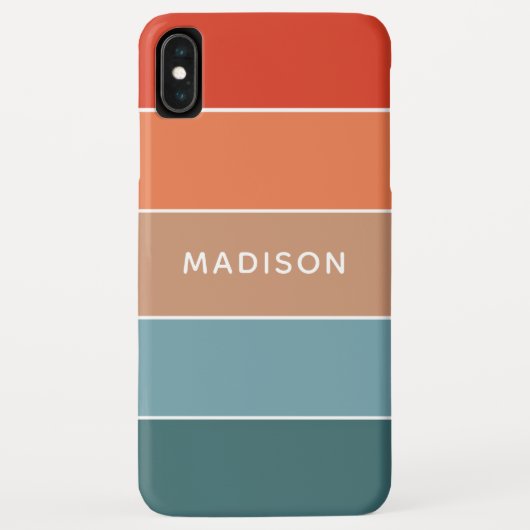 Personalisierter Name des modernen Colorblock Eart Case-Mate iPhone Hülle (Rückseite)
