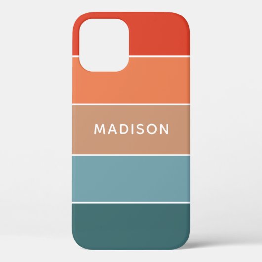 Personalisierter Name des modernen Colorblock Eart Case-Mate iPhone Hülle (Rückseite)