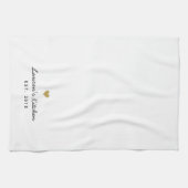 Personalisierter Name des modernen Goldenen Herzen Geschirrtuch (Horizontal)