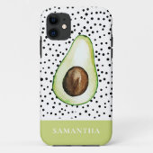 Personalisierter Name des modernen grünen Avocado Case-Mate iPhone Hülle (Rückseite)