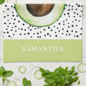 Personalisierter Name des modernen grünen Avocado Geschirrtuch (Gefaltet)