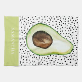 Personalisierter Name des modernen grünen Avocado Geschirrtuch (Horizontal)