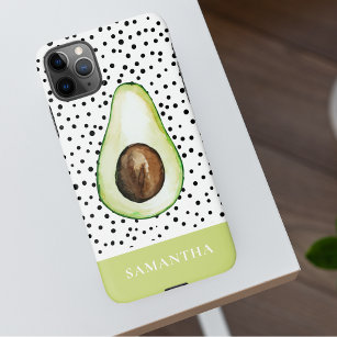 Personalisierter Name des modernen grünen Avocado iPhone 11Pro Max Hülle