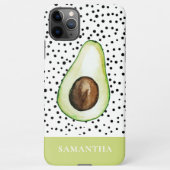 Personalisierter Name des modernen grünen Avocado iPhone Hülle (Rückseite)