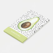 Personalisierter Name des modernen grünen Avocado Post-it Klebezettel (angewinkelt)