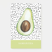Personalisierter Name des modernen grünen Avocado Post-it Klebezettel (Vorderseite)