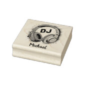 Personalisierter Name des modernen Music DJ Headph Gummistempel (Stempel)