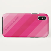 Personalisierter Name des modernen rosa diagonalen Case-Mate iPhone Hülle (Rückseite (Horizontal))