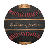 Personalisierter Name des modernen schwarzen Golde Baseball (Vorderseite)