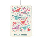 Personalisierter Name des modernen Vogelblumenwass Autolufterfrischer (Vorderseite)