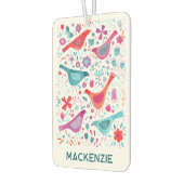 Personalisierter Name des modernen Vogelblumenwass Autolufterfrischer (Links)