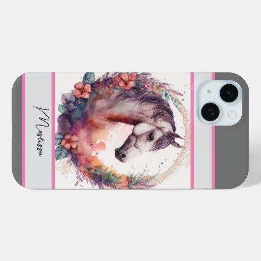 Personalisierter Name des modernen Wasserrosters Case-Mate iPhone Hülle (Rückseite (Horizontal))