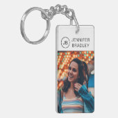 Personalisierter Name des Monogram-Fotos Schlüsselanhänger (Vorderseite links)
