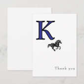 Personalisierter Name des Monogram School-Logos Dankeskarte (Vorne/Hinten)