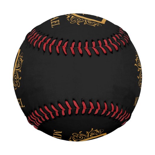 Personalisierter Name des Monogramms Baseball (Rückseite)