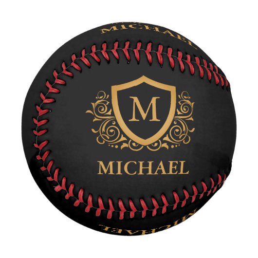 Personalisierter Name des Monogramms Baseball (Vorderseite Links)