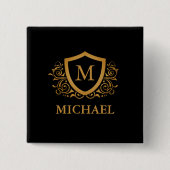 Personalisierter Name des Monogramms Button (Vorderseite)