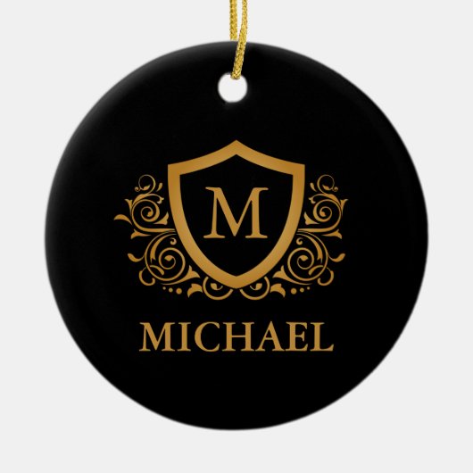 Personalisierter Name des Monogramms Keramik Ornament (Vorne)