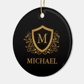 Personalisierter Name des Monogramms Keramik Ornament (Links)