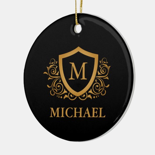 Personalisierter Name des Monogramms Keramik Ornament (Links)