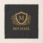 Personalisierter Name des Monogramms Schal<br><div class="desc">Schwarz und Gold Personalisiert Stylish Monogram Name. Für weitere Anpassungen klicken Sie bitte auf die Schaltfläche "Anpassen" und verwenden Sie unser Designwerkzeug,  um diese Vorlage zu ändern.</div>