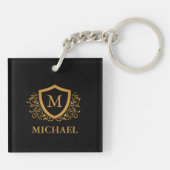 Personalisierter Name des Monogramms Schlüsselanhänger (Rückseite)