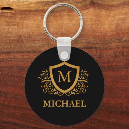 Personalisierter Name des Monogramms Schlüsselanhänger (Vorderseite)