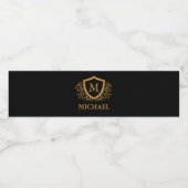 Personalisierter Name des Monogramms Wasserflaschenetikett (Einzelnes Label)