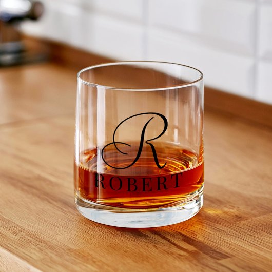 Personalisierter Name des Monogramms Whiskyglas