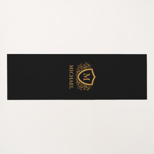 Personalisierter Name des Monogramms Yogamatte (Rückseite (Horizontal))