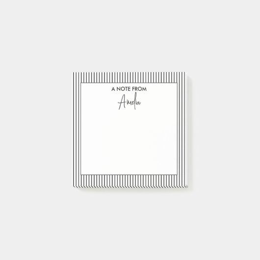 Personalisierter Name des Musters für Schwarz und Post-it Klebezettel (Vorderseite)