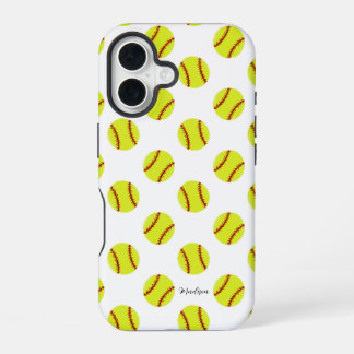 Personalisierter Name des niedlichen Softball-Must iPhone 16 Hülle