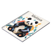 Personalisierter Name des Panda-Bären Notizblock (Linke Seite)