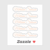 Personalisierter Name des Pfirsichzz-Skripts Aufkleber (Blatt)