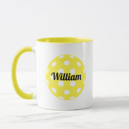 Personalisierter Name des Pickleball-Balls gelb Tasse