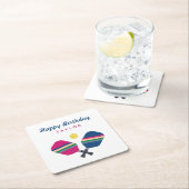 Personalisierter Name des Pickleball-Party Rechteckiger Pappuntersetzer (Vor Ort)