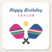 Personalisierter Name des Pickleball-Party Rechteckiger Pappuntersetzer (Vorderseite)