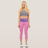 Personalisierter Name des Pickleball-Players Lila  Capri Leggings (Vorderseite)