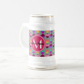Personalisierter Name des Pink Cupcake, benutzerde Bierglas (Vorderseite Links)