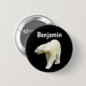 Personalisierter Name des Polarbären Button (Vorne & Hinten)
