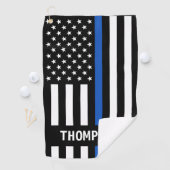 Personalisierter Name des Polizeibeamten Thin Blue Golfhandtuch (Insitu)